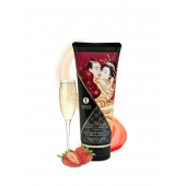 Массажный крем для тела с ароматом клубники и шампанского Sparkling Strawberry Wine - 200 мл. - Shunga - купить с доставкой в Армавире