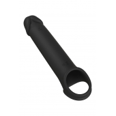 Черная насадка-удлинитель с вибрацией Vibrating Extender With Remote - Dream Toys - в Армавире купить с доставкой