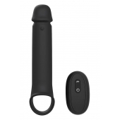 Черная насадка-удлинитель с вибрацией Vibrating Extender With Remote - Dream Toys - в Армавире купить с доставкой