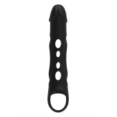 Черная насадка-удлинитель Vibrating Extender With Remote с вибрацией - Dream Toys - в Армавире купить с доставкой