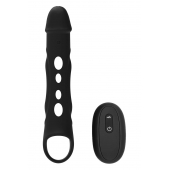 Черная насадка-удлинитель Vibrating Extender With Remote с вибрацией - Dream Toys - в Армавире купить с доставкой