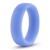 Голубое люминесцентное кольцо Silicone Glo Cock Ring - Blush Novelties - в Армавире купить с доставкой