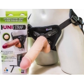 Страпон-унисекс с двумя насадками UNI strap 7  Harness - 19 и 16 см. - LOVETOY (А-Полимер) - купить с доставкой в Армавире