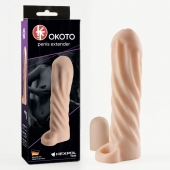Телесная насадка-удлинитель Okoto со спиралевидным рельефом - 16 см. - Sitabella - в Армавире купить с доставкой