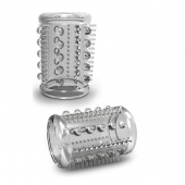 Прозрачная насадка с шипами и шишечками STAY HARD COCK SLEEVE 03 CLEAR - Blush Novelties - в Армавире купить с доставкой
