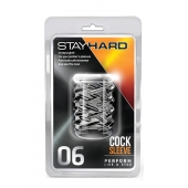 Прозрачная насадка с объёмными чёрточками STAY HARD COCK SLEEVE 06 CLEAR - Blush Novelties - в Армавире купить с доставкой
