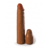 Коричневая насадка на член 2  Silicone X-tension - 20,3 см. - Pipedream - в Армавире купить с доставкой