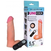 Фаллическая насадка Харнесс UNICOCK 5,5  с вибрацией - 17 см. - LOVETOY (А-Полимер) - купить с доставкой в Армавире