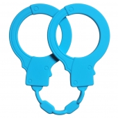 Голубые силиконовые наручники Stretchy Cuffs Turquoise - Lola Games - купить с доставкой в Армавире