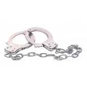Наручники из металла с длинной цепочкой CHROME HANDCUFFS METAL HANDCUFFS W. KEY - NMC - купить с доставкой в Армавире