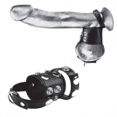 Утяжка на пенис и мошонку Cock Ring With 1.5  Ball Stretcher And Optional Weight Ring - BlueLine - купить с доставкой в Армавире