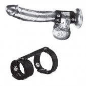 Утяжка на пенис с клёпками Duo Snap Cock And Ball Ring - BlueLine - купить с доставкой в Армавире