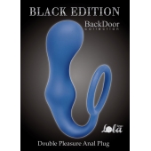 Синее эрекционное кольцо с анальной пробкой Double Pleasure Anal Plug - Lola Games - в Армавире купить с доставкой