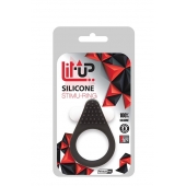 Чёрное эрекционное кольцо LIT-UP SILICONE STIMU RING 1 BLACK - Dream Toys - в Армавире купить с доставкой
