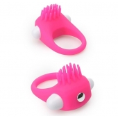 Розовое эрекционное кольцо с щеточкой LIT-UP SILICONE STIMU RING 5 - Dream Toys - в Армавире купить с доставкой