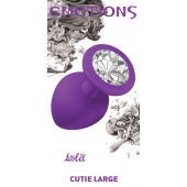 Большая фиолетовая анальная пробка Emotions Cutie Large с прозрачным кристаллом - 10 см. - Lola Games - купить с доставкой в Армавире
