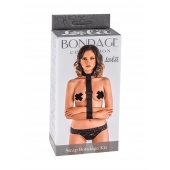 Ошейник с длинной лентой и наручниками Strap Bondage Kit Plus Size - Lola Games - купить с доставкой в Армавире