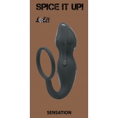 Серое эрекционное кольцо Sensation с анальным стимулятором - Lola Games - в Армавире купить с доставкой