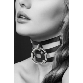 Чёрный тройной чокер с большим кольцом - Bijoux Pour Toi - купить с доставкой в Армавире