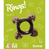 Чёрное эрекционное кольцо Rings Screw - Lola Games - в Армавире купить с доставкой