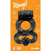Чёрное эрекционное кольцо Rings Treadle с подхватом - Lola Games - в Армавире купить с доставкой