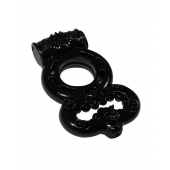Чёрное эрекционное кольцо Rings Treadle с подхватом - Lola Games - в Армавире купить с доставкой