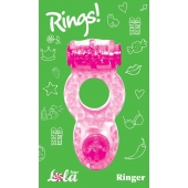Розовое эрекционное кольцо с вибрацией Rings Ringer - Lola Games - в Армавире купить с доставкой
