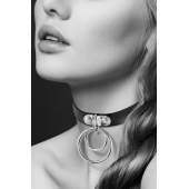 Черный чокер с двумя кольцами - Bijoux Pour Toi - купить с доставкой в Армавире