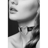 Чёрный чокер с кольцом в форме сердца - Bijoux Pour Toi - купить с доставкой в Армавире