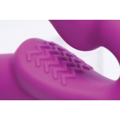 Ярко-розовый безремневой вибрострапон Evoke Vibrating Strapless Silicone Strap-on Dildo - XR Brands - купить с доставкой в Армавире
