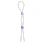 Прозрачное эрекционное кольцо-лассо SILICONE LASSO COCK RING DUAL BEADS - NMC - в Армавире купить с доставкой