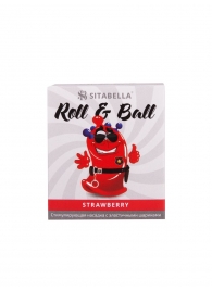 Стимулирующий презерватив-насадка Roll   Ball Strawberry - Sitabella - купить с доставкой в Армавире