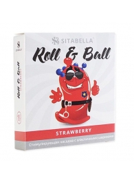 Стимулирующий презерватив-насадка Roll   Ball Strawberry - Sitabella - купить с доставкой в Армавире
