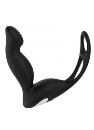 Черный вибромассажер простаты P-PLEASER W ERECTION ENHANCE - Dream Toys - в Армавире купить с доставкой
