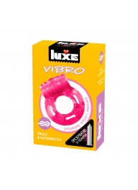 Розовое эрекционное виброкольцо Luxe VIBRO  Ужас Альпиниста  + презерватив - Luxe - в Армавире купить с доставкой