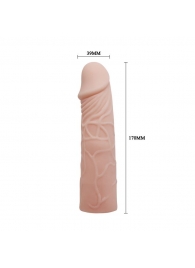 Закрытая телесная насадка-фаллос - 17 см. - Sex Expert - в Армавире купить с доставкой