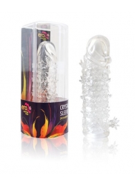 Закрытая прозрачная рельефная насадка Crystal sleeve - 13 см. - Erowoman-Eroman - в Армавире купить с доставкой