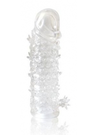 Закрытая прозрачная рельефная насадка Crystal sleeve - 13 см. - Erowoman-Eroman - в Армавире купить с доставкой