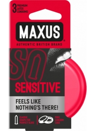 Ультратонкие презервативы в железном кейсе MAXUS Sensitive - 3 шт. - Maxus - купить с доставкой в Армавире