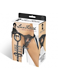Черные трусики для страпона из патентованной кожи - Lux Fetish - купить с доставкой в Армавире