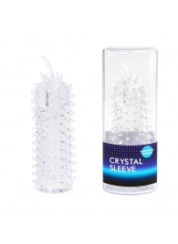 Закрытая рельефная насадка Crystal sleeve с усиками - 12 см. - Erowoman-Eroman - в Армавире купить с доставкой