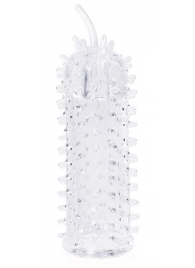 Закрытая рельефная насадка Crystal sleeve с усиками - 12 см. - Erowoman-Eroman - в Армавире купить с доставкой