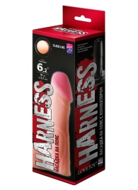 Телесная реалистичная насадка на Harness с коннектором BLACK LINE - 17 см. - LOVETOY (А-Полимер) - купить с доставкой в Армавире