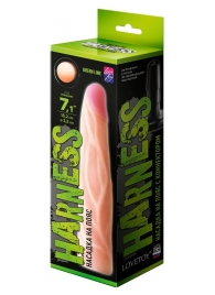 Телесная насадка с венками на Harness с коннектором GREEN LINE - 18 см. - LOVETOY (А-Полимер) - купить с доставкой в Армавире