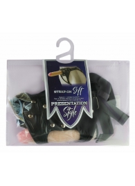 Черный пояс-трусики с двумя насадками Soft-Dolli - 16,5 и 10,5 см. - LOVETOY (А-Полимер) - купить с доставкой в Армавире