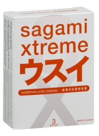 Ультратонкие презервативы Sagami Xtreme SUPERTHIN - 3 шт. - Sagami - купить с доставкой в Армавире