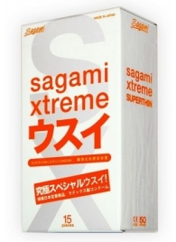 Ультратонкие презервативы Sagami Xtreme SUPERTHIN - 15 шт. - Sagami - купить с доставкой в Армавире