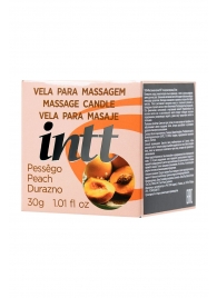 Массажная свеча для поцелуев Peach с ароматом персика - 30 гр. - INTT - купить с доставкой в Армавире