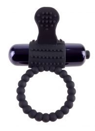 Черное эрекционное виброкольцо Vibrating Silicone Super Ring - Pipedream - в Армавире купить с доставкой