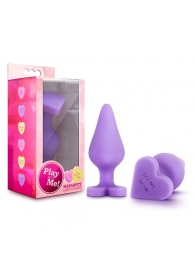 Фиолетовая анальная пробка Naughty Candy Heart Do Me Now - 8,9 см. - Blush Novelties - купить с доставкой в Армавире